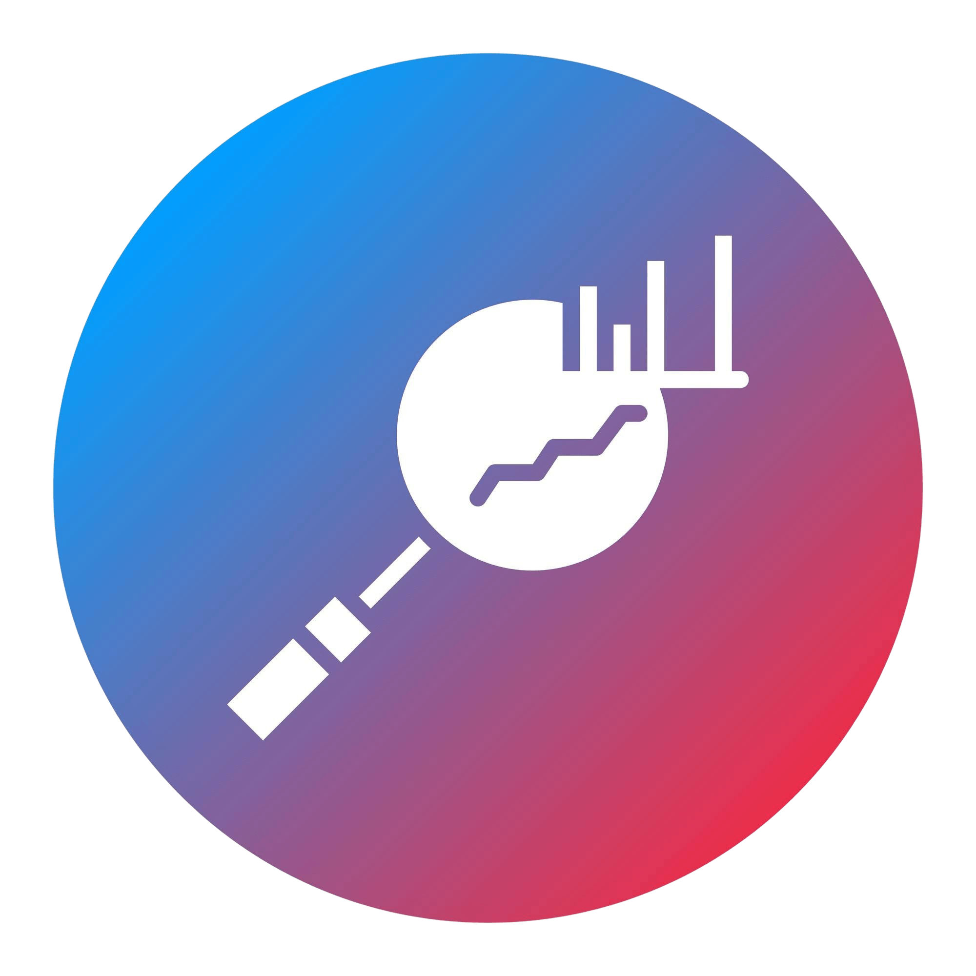 Magnifying glass with graph elements